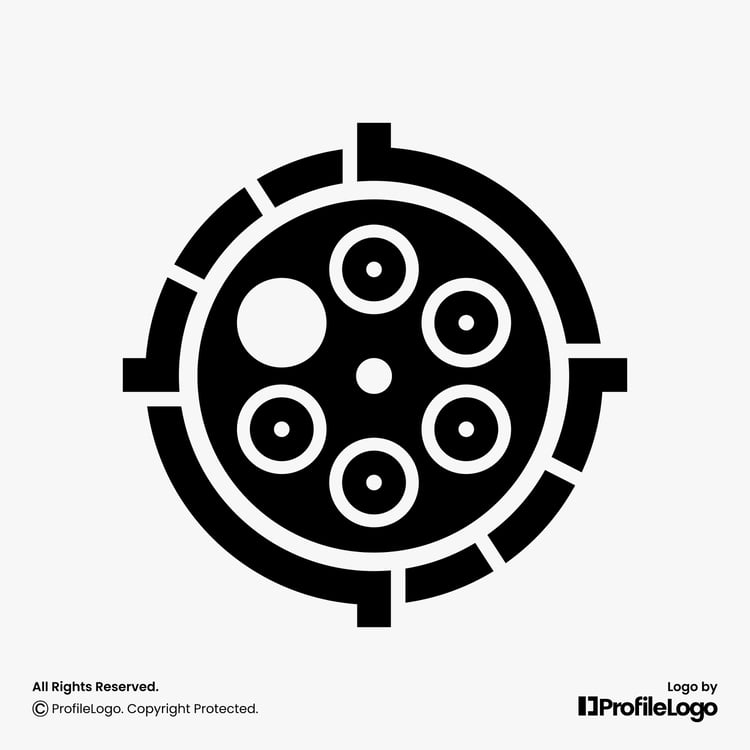 Target gun shooting reload logo for sale by ProfileLogo with light grey background