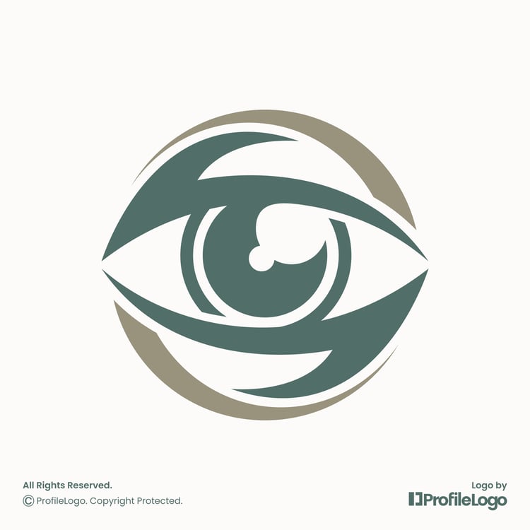 Optometry health people eye logo for sale by ProfileLogo with light background
