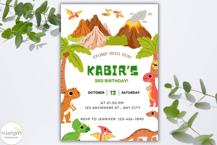 dinosaur birthday printable