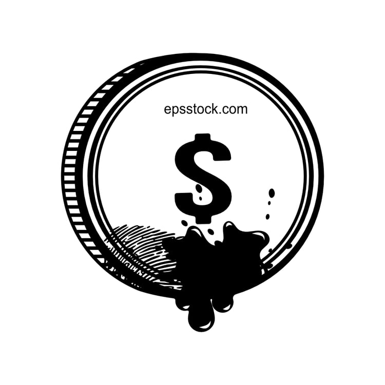 Blood money, black isolated vector silhouette