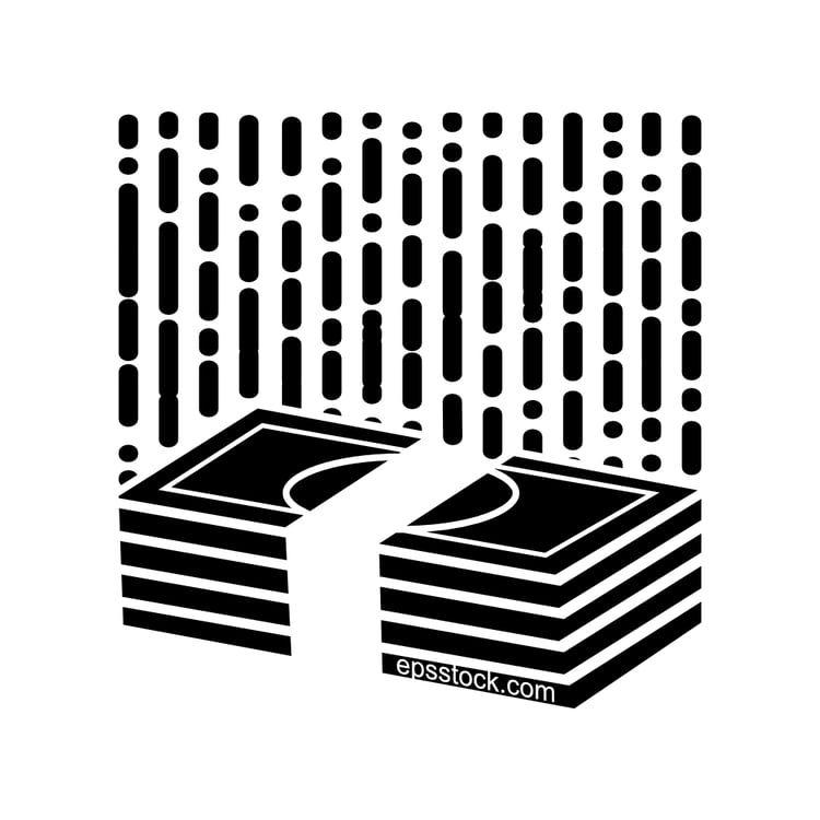 Money laundering, black isolated vector silhouette