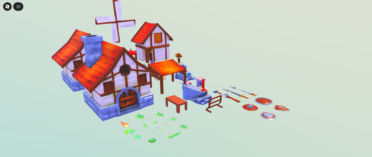 Roblox free low poly medieval village