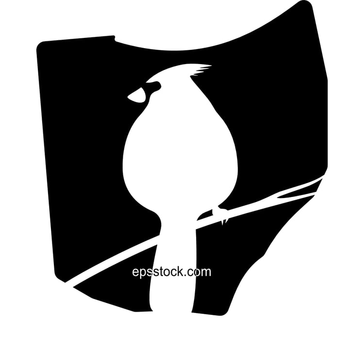 Ohio State symbol, black isolated vector silhouette
