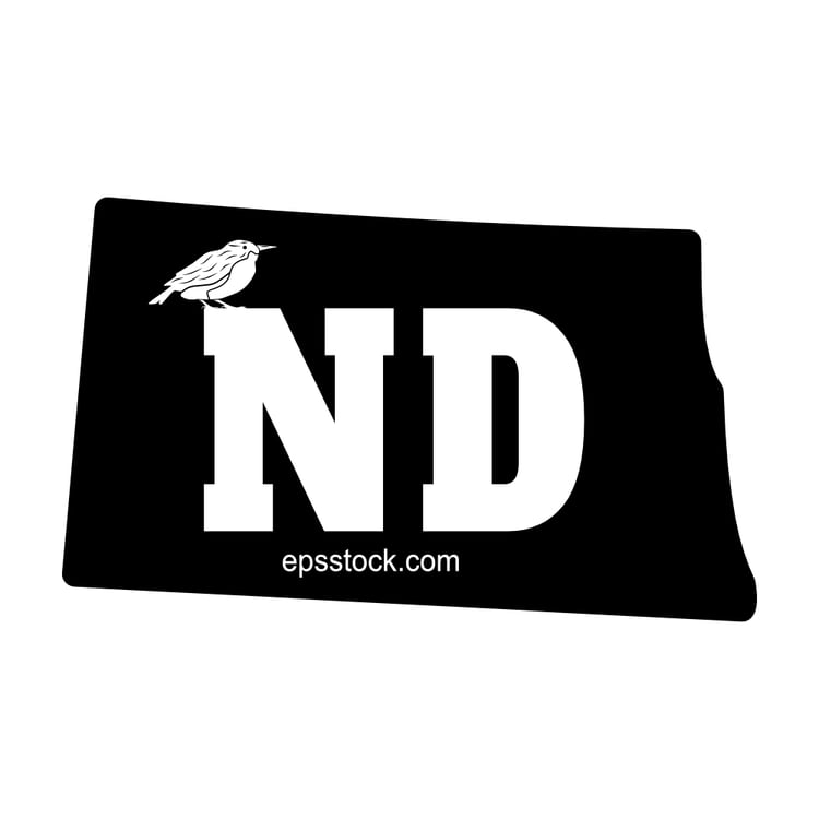 North Dakota symbol, black isolated vector silhouette