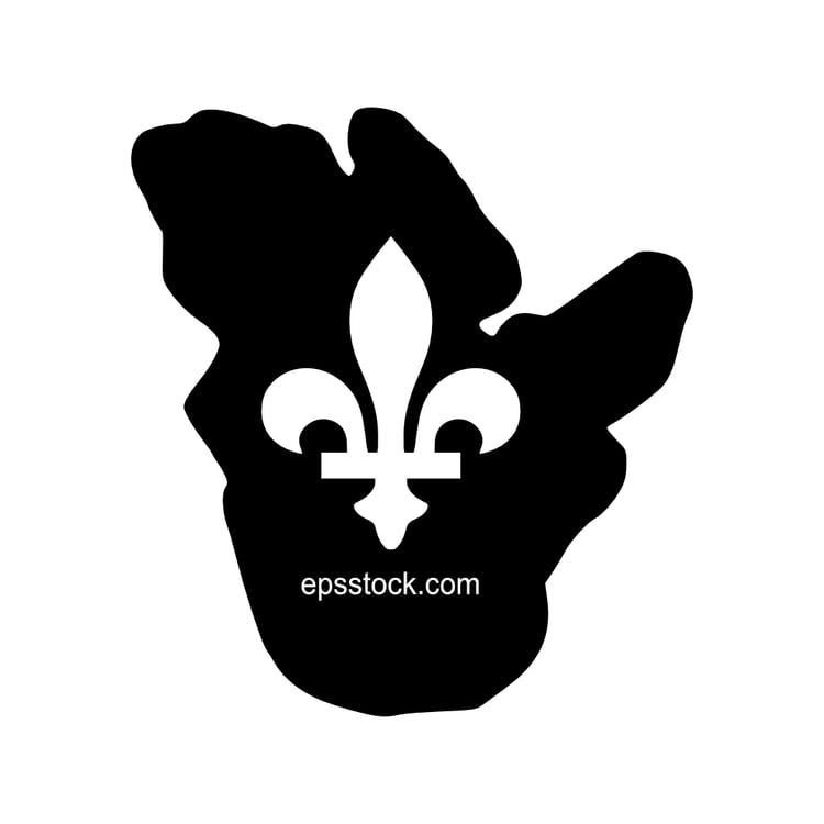 Quebec Province symbol, black isolated vector silhouette