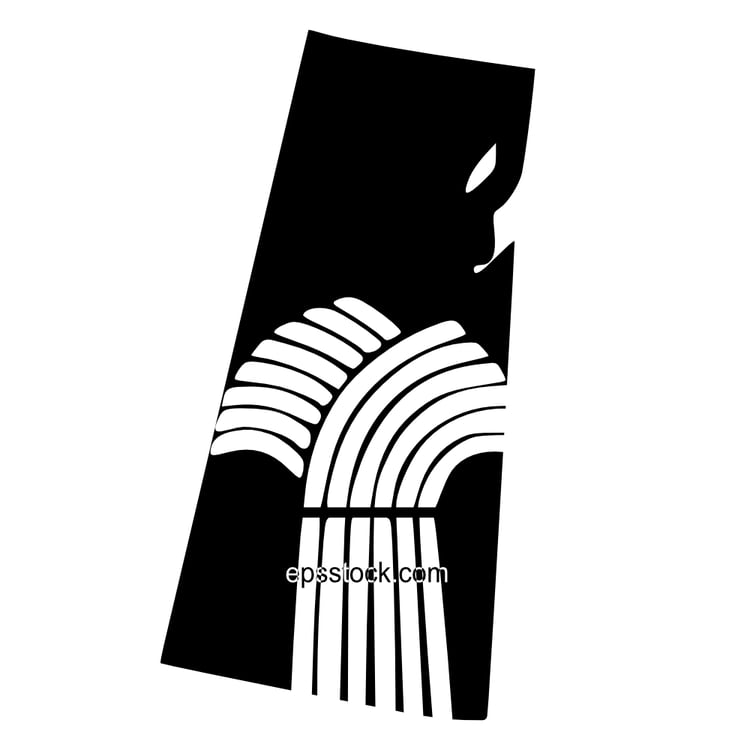 Saskatchewan Province symbol, black isolated vector silhouette