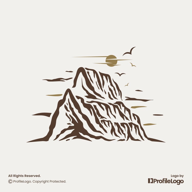 Vintage landscape canyon logo for sale by ProfileLogo with light background