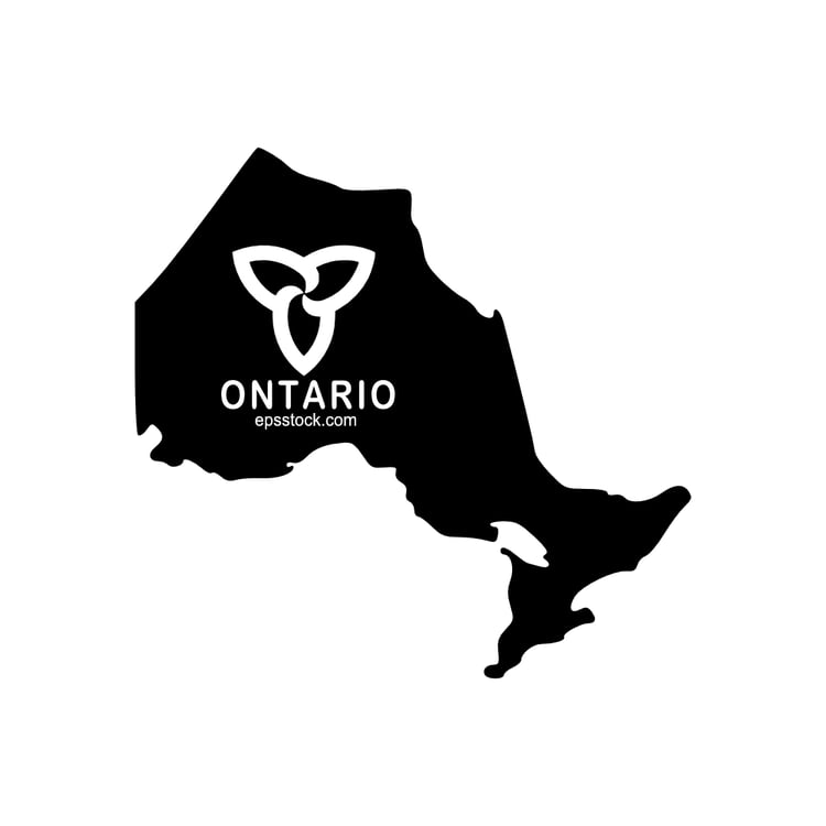 Ontario state symbol, black isolated vector silhouette