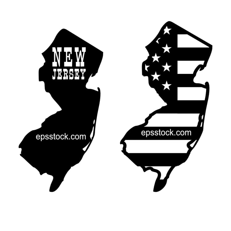 new jersey state symbol, black isolated vector silhouette