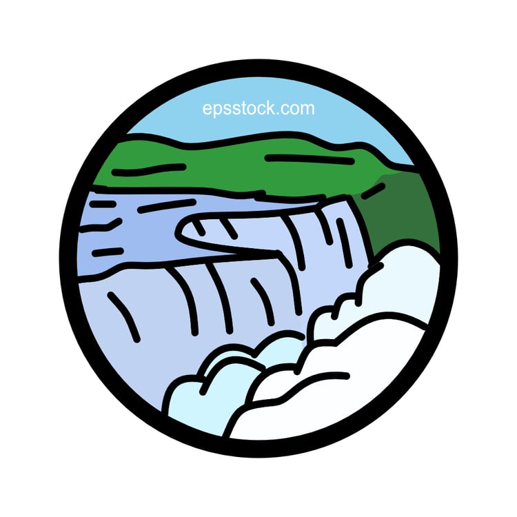 Niagara Falls State Park symbol, color vector illustration