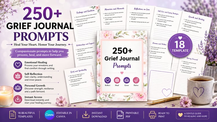 250 Grief Prompts for Healing and Reflection