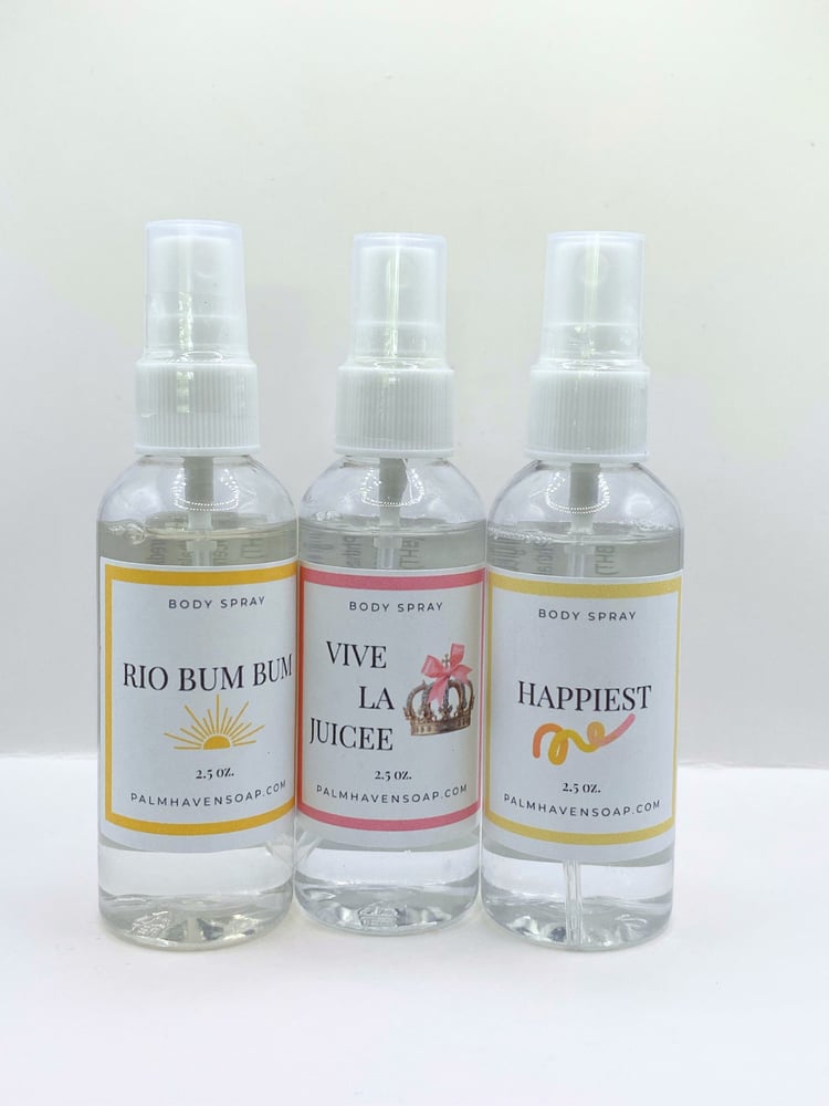 Spray bottles of designer-type body spray