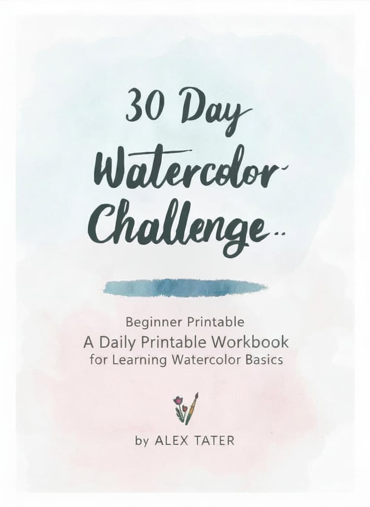 30 Day Watercolor Challenge printable workbook