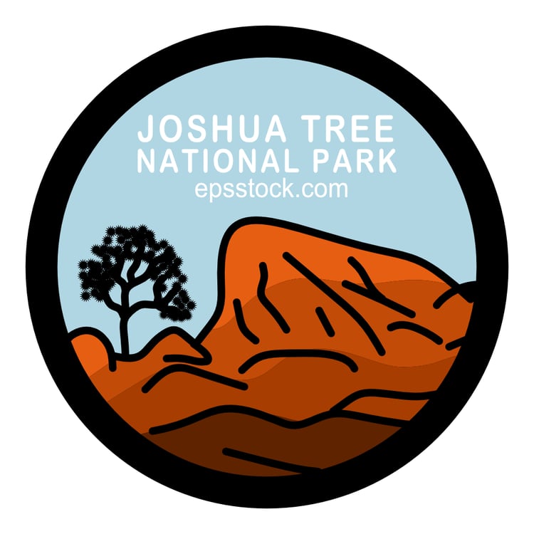 Joshua Tree National Park, color vector illustration