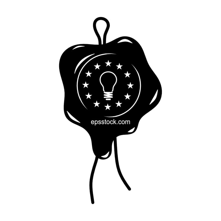 european patent, black isolated vector silhouette
