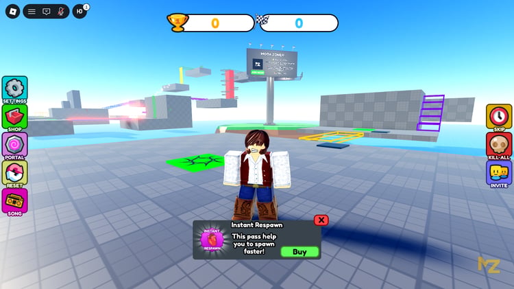 Roblox settings and shop UI