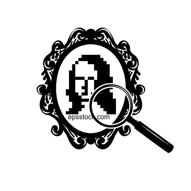 Painting valuation, black isolated vector silhouette