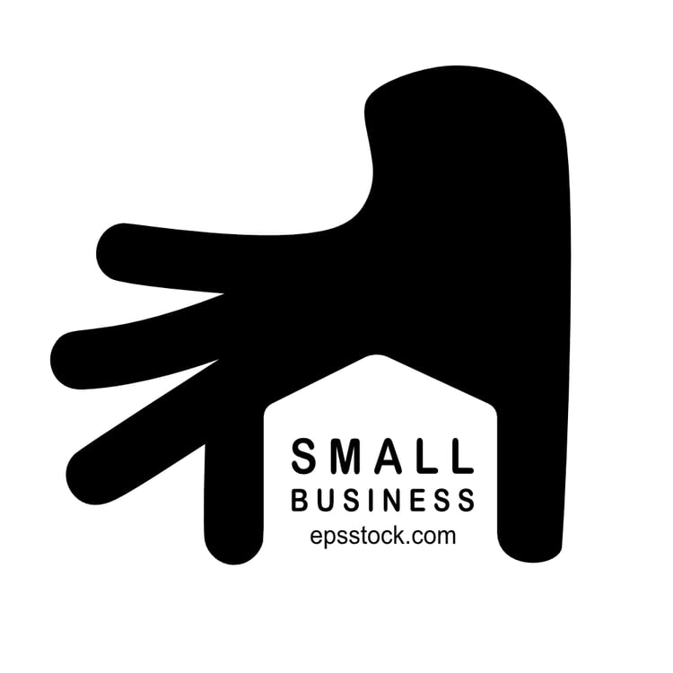 small business symbol, black isolated vector silhouette