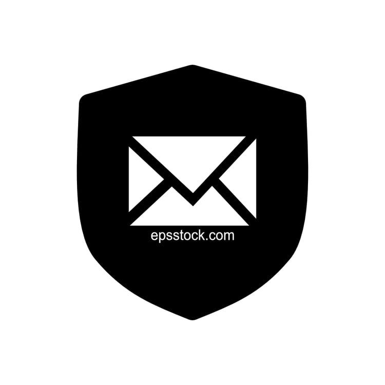 Secure mailbox, black isolated vector silhouette