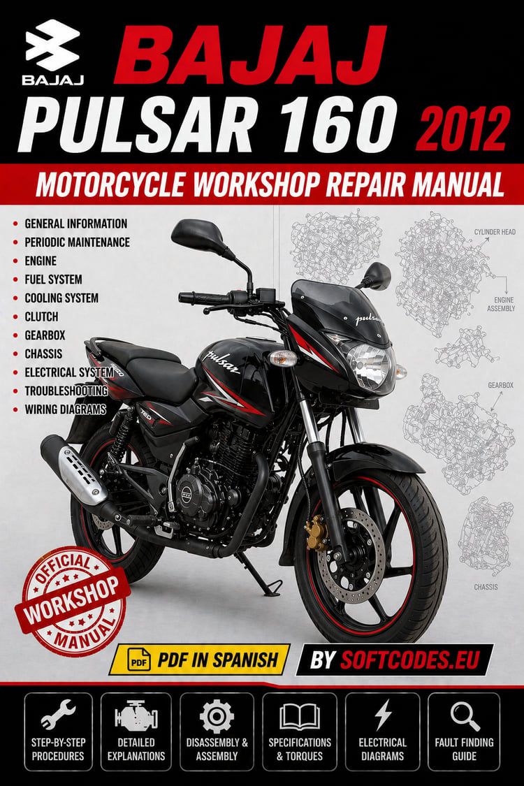 Bajaj Pulsar 160 2012 Motorcycle Workshop Repair Manual PDF (Spanish) | Service & Maintenance Guide