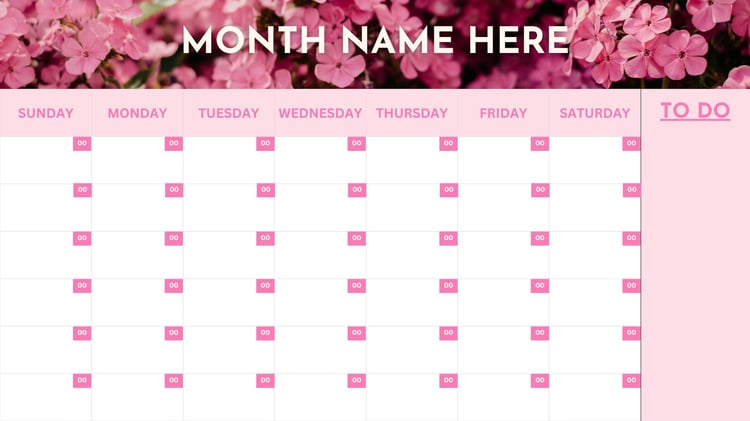 Blank Content Calendar Planner