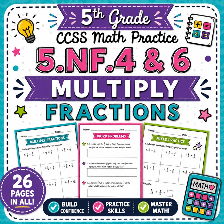 5.NF.4 & 5.NF.6 Practice Sheets: Multiply Fractions 5.NF.4 & 5.NF.6 Practice Sheets: Multiply Fractions