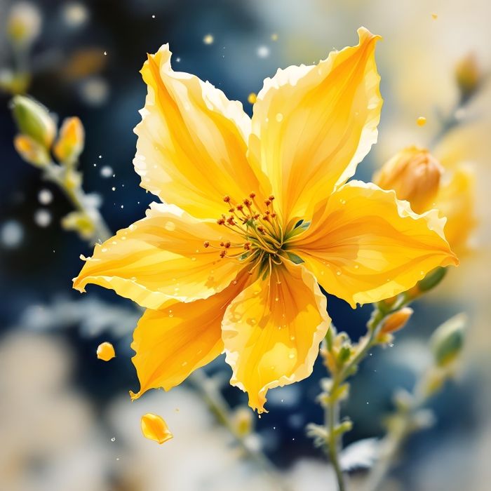 Cassia Flower, Flower, Digital Art, Watercolor , Wallpaper - Ai Generated