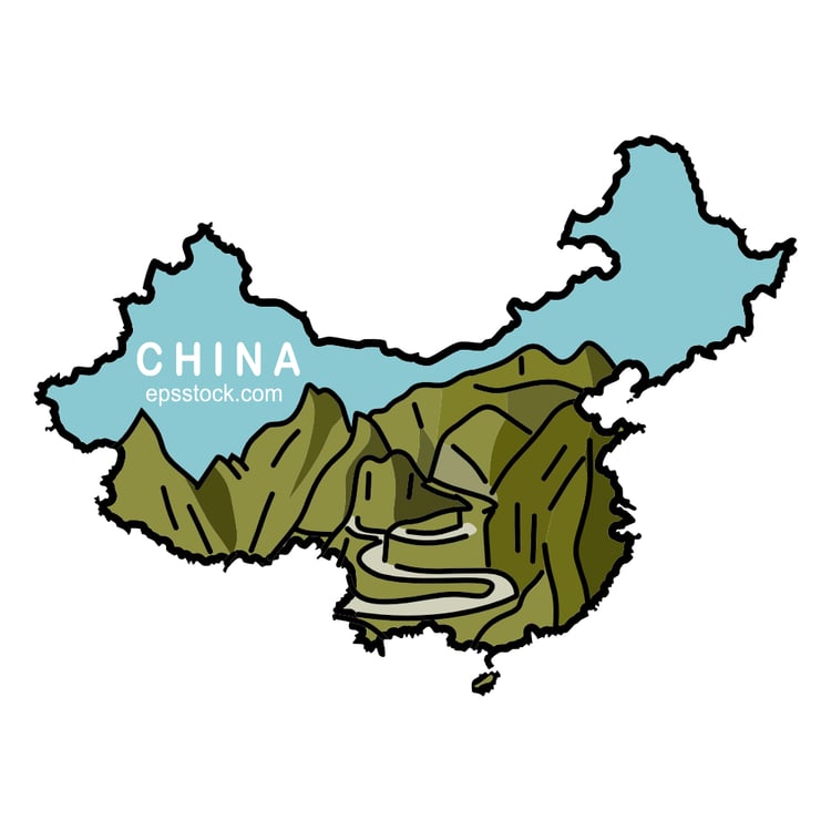 Tourism in China, color vector illustration