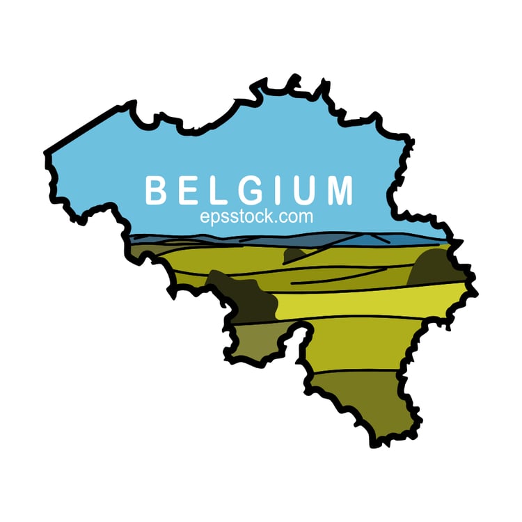 Tourism in Belgium, color vector illustration