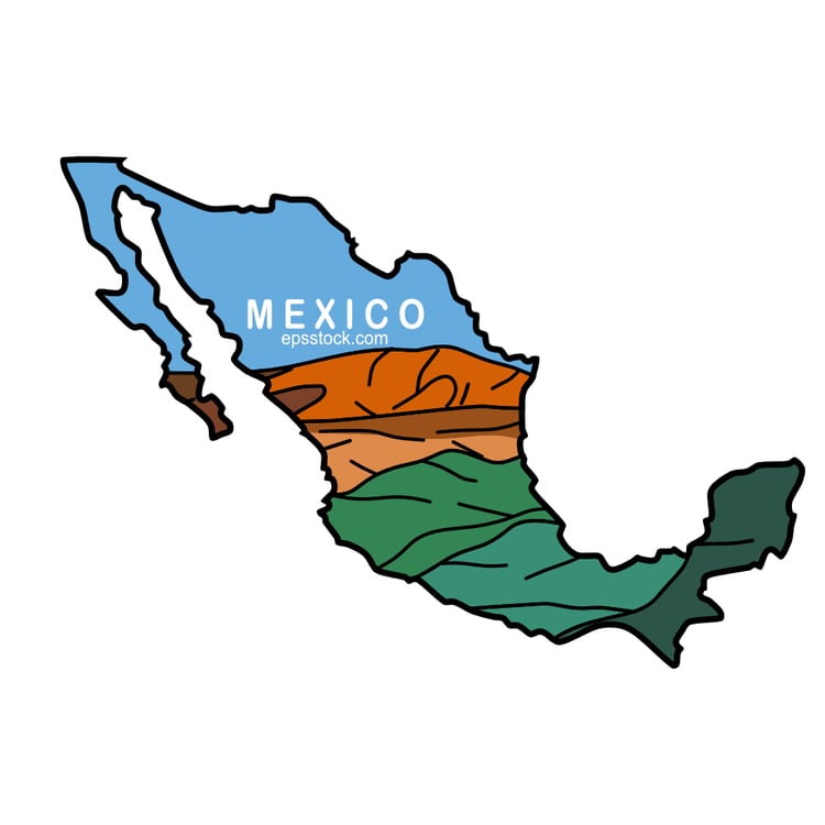 Tourism in Mexico , color vector illustration