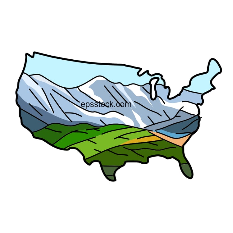 Tourism in USA , color vector illustration