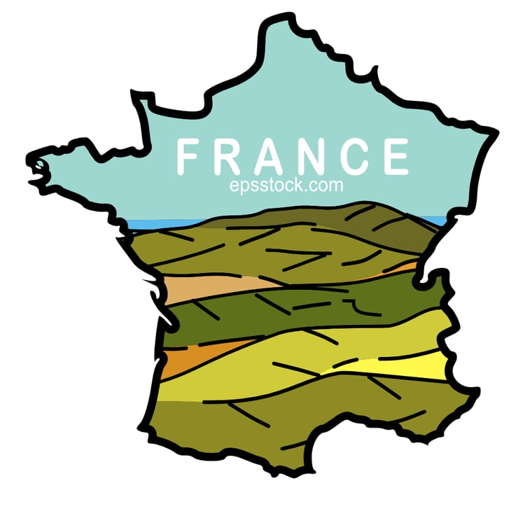 Tourism in france, color vector illustration