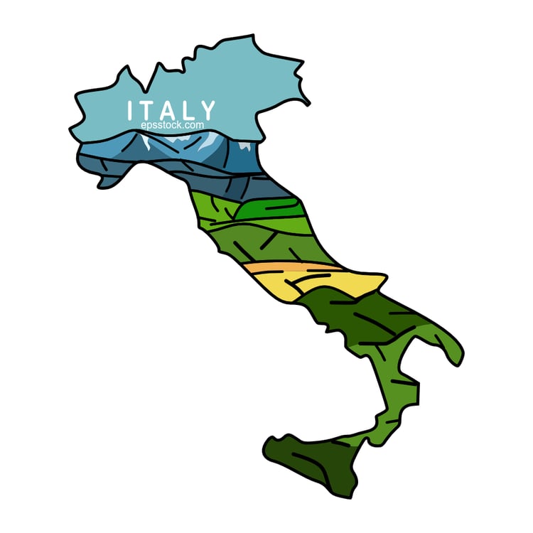 Tourism in italy, color vector illustration