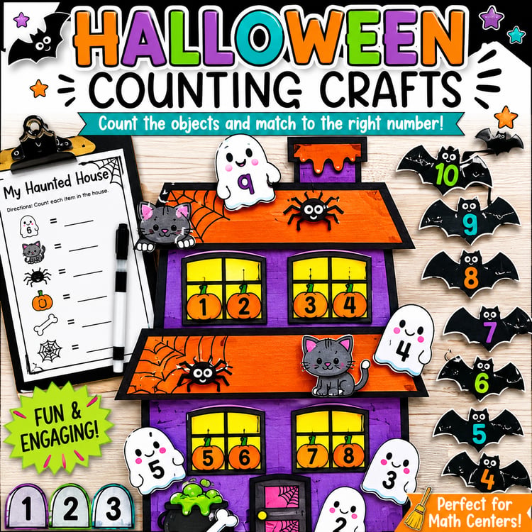 Halloween Haunted House Math Craft | Bulletin Board & Classroom Activities