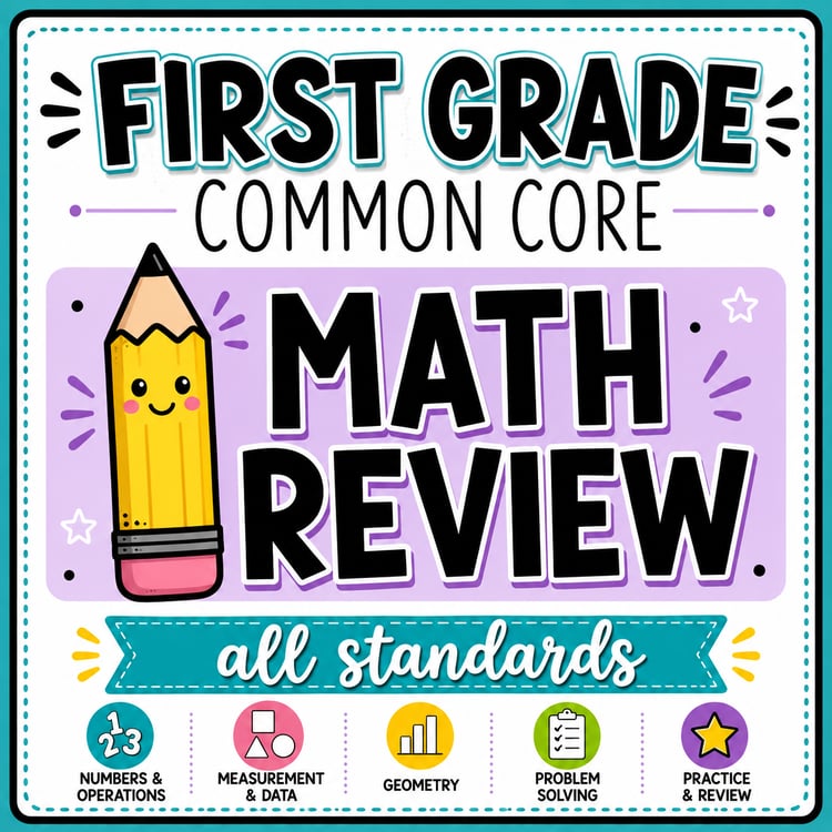 1st Grade Math Review Worksheets | End-of-Year Practice & Test Prep Activities