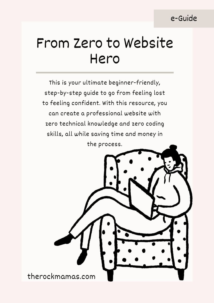 A cover page of the eGuide "From Zero to Website Hero"