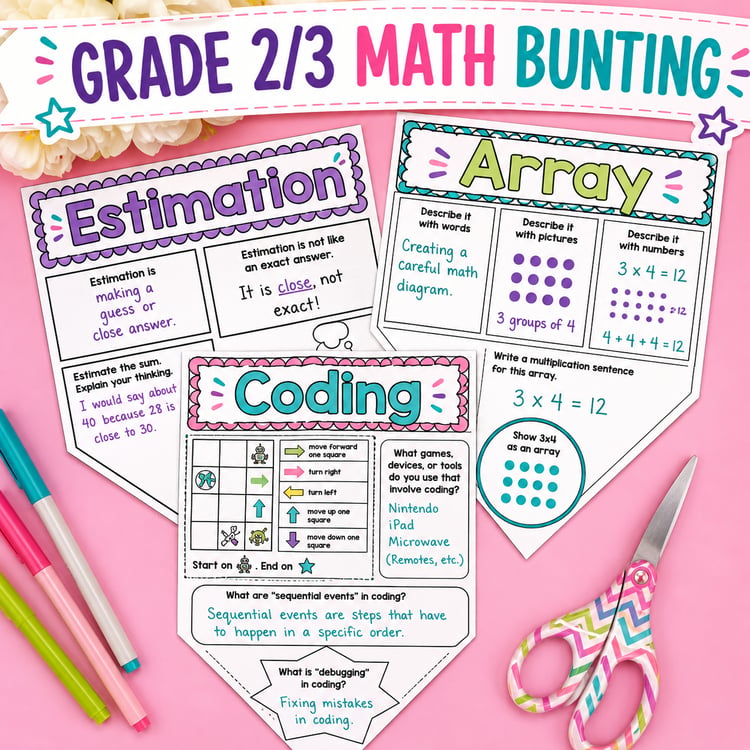 Math Terms Poster Bunting | Building Math Vocabulary & Communication Skills