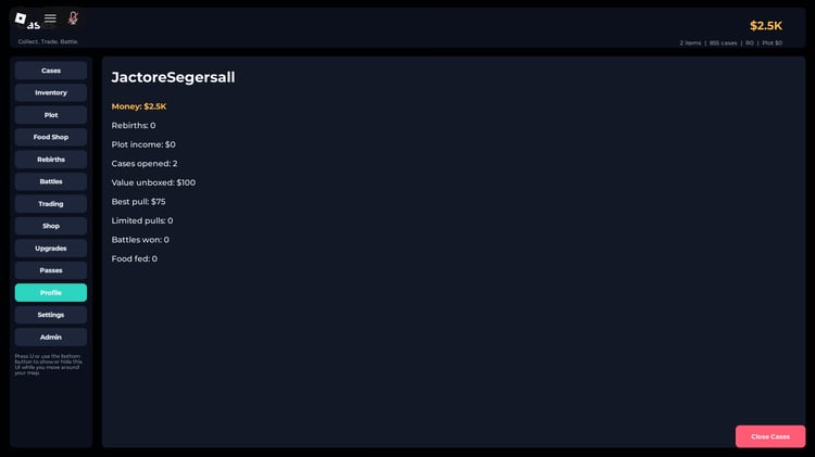 Roblox cases UI system