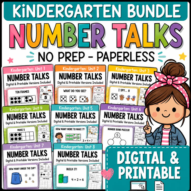 Kindergarten Number Talks Bundle | Building Number Sense & Mental Math Skills