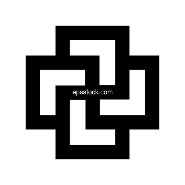 Tursaansidan, Finnish pagan symbol, black isolated vector silhouette