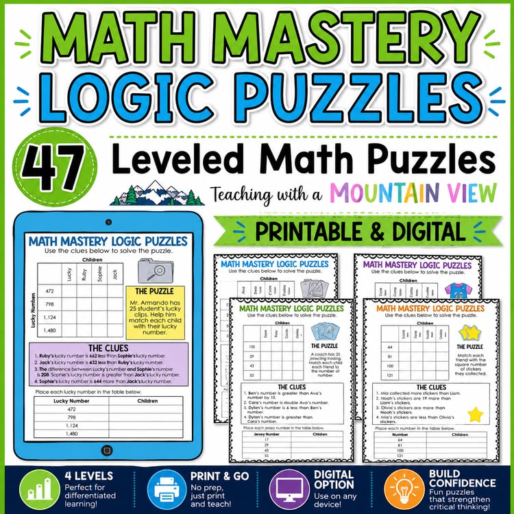 Math Logic Puzzles | Critical Thinking & Enrichment Activities