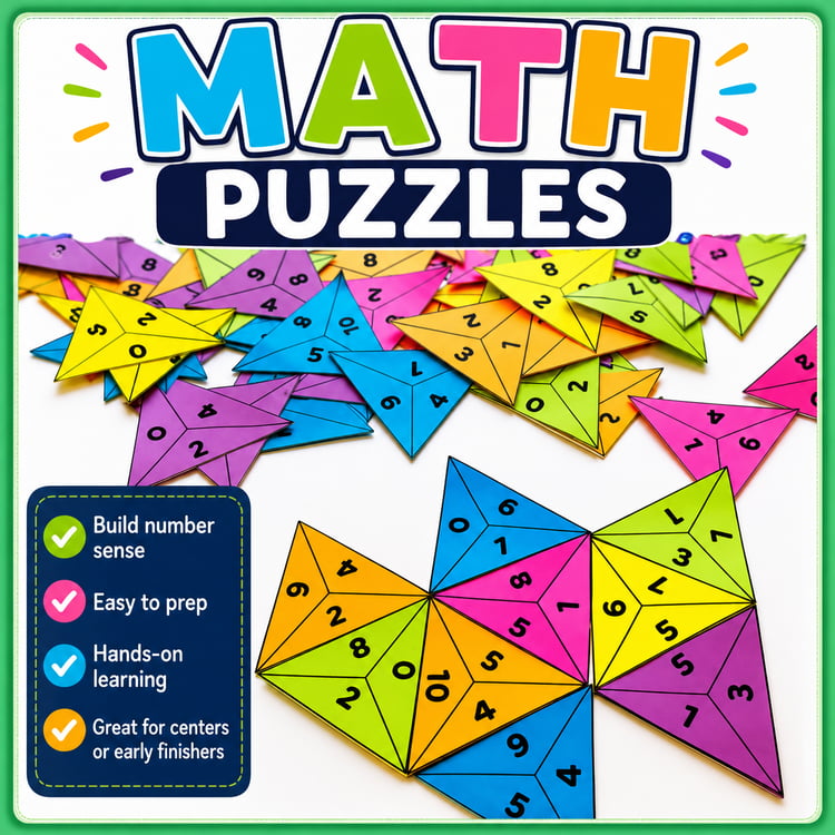 Make Ten Math Puzzle | Addition Facts Center & Critical Thinking Game