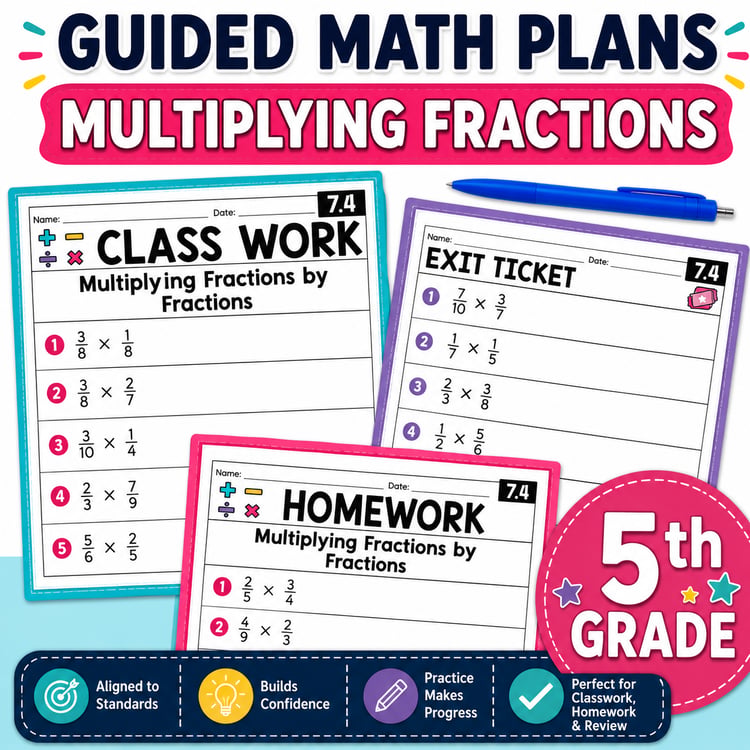 5th Grade Guided Math Multiplying Fractions | Lesson Plans, Small Groups & Activities