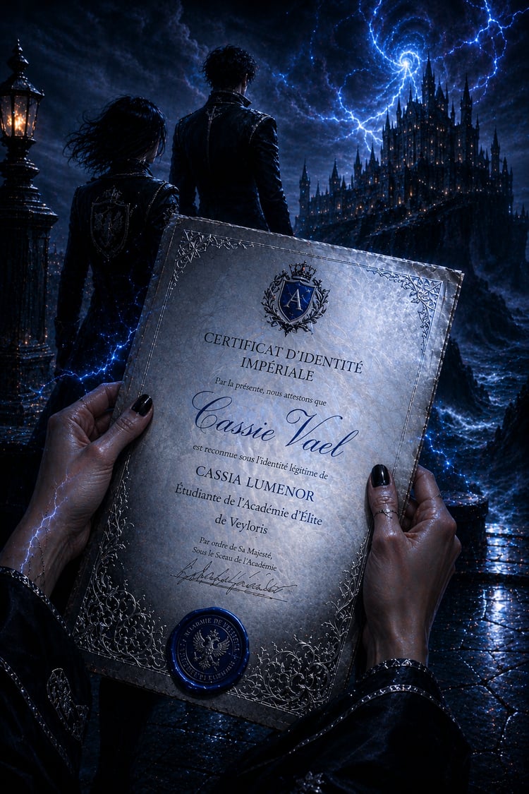 roman dark academia français, fantasy académique sombre, roman fantasy impériale française, héroïne sans pouvoir dans une académie magique, roman similaire à Fourth Wing, fantasy politique adulte, académie magique élite roman, roman fantasy secrets de fam
