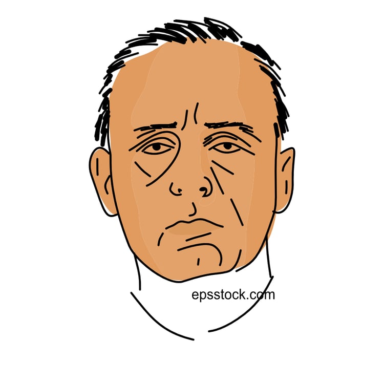 Joachim von Ribbentrop portrait, color vector illustration