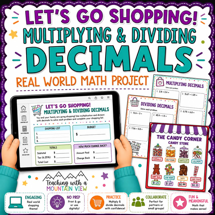 Multiplying & Dividing Decimals Math Project | Real-World Problem Solving Activities