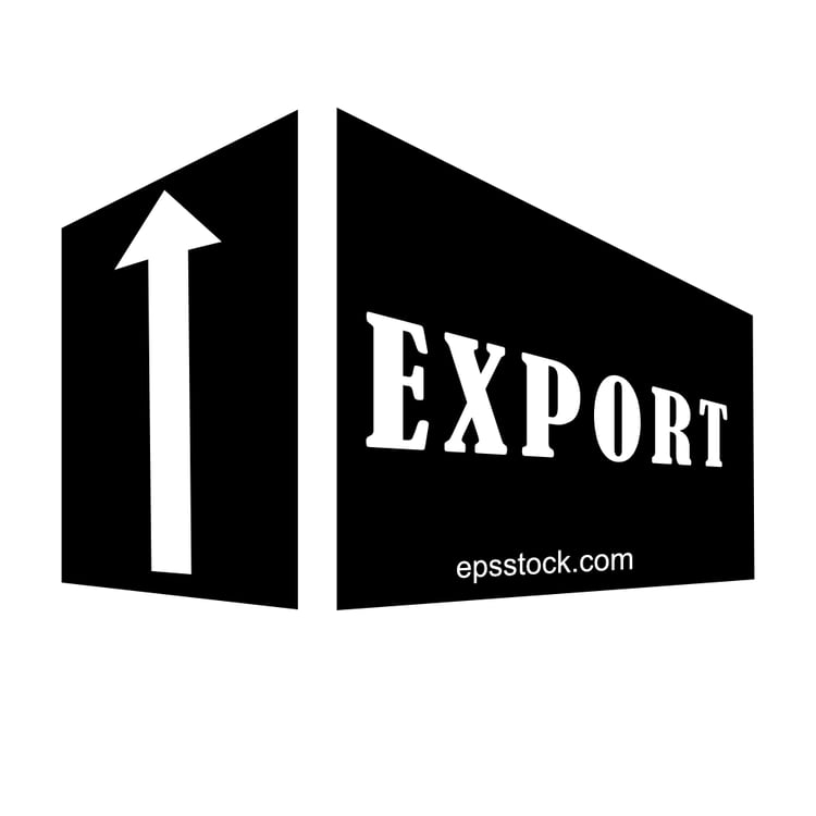 export symbol, black isolated vector silhouette