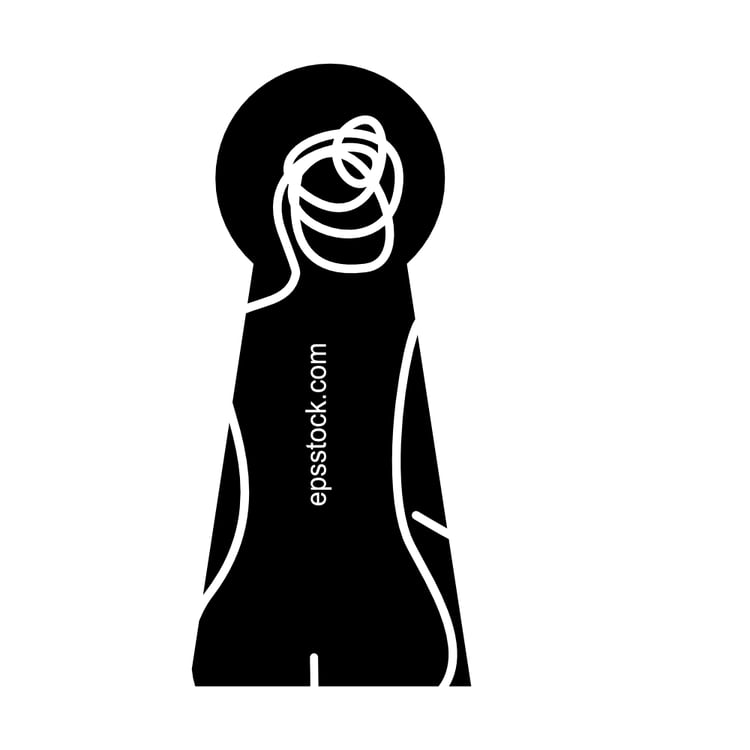 Forbidden fruit symbol, black isolated vector silhouette