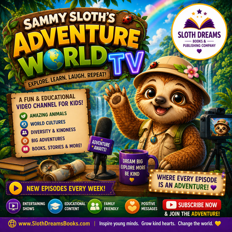 Sammy Sloth's Adventure World TV for Kids 0-12 by Sloth Dreams Books & Publishing Company