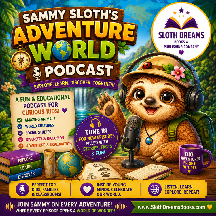 Sammy Sloth's Adventure World Podcast for Kids 0-12 by Sloth Dreams Books & Publishing Company